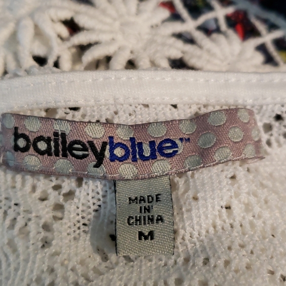 Bailey Blue Lace Flowered Dress Size M - Picture 6 of 7